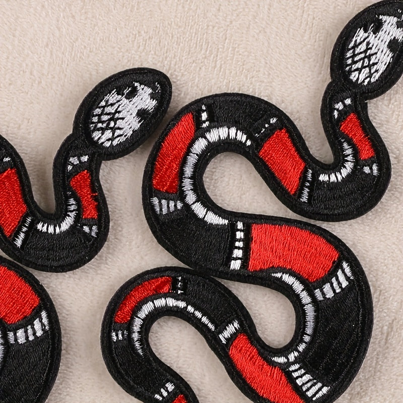 2pcs Boys Snake Embroidery DIY Patch for Clothes Backpack Hat