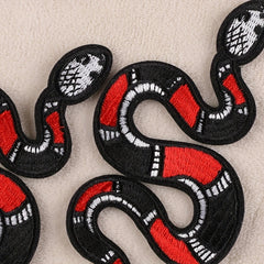 2pcs Boys Snake Embroidery DIY Patch for Clothes Backpack Hat