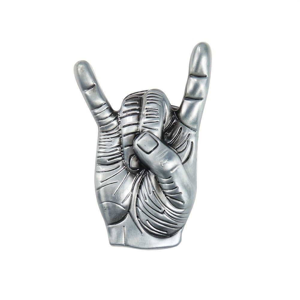 Metal Rock Love Gesture Belt Buckle for Men