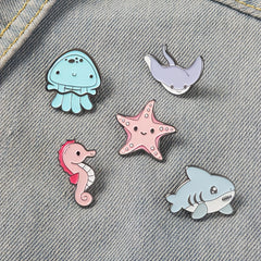 Creative Sea Animal Brooch, Set of 5