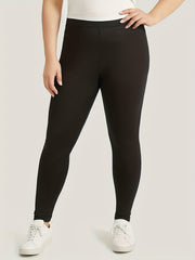  Solid High Rise Skinny Trousers