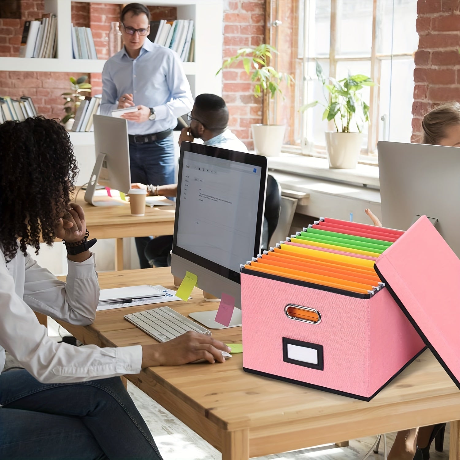 Durable File Storage Box with Lid & Handles - Portable Organizer