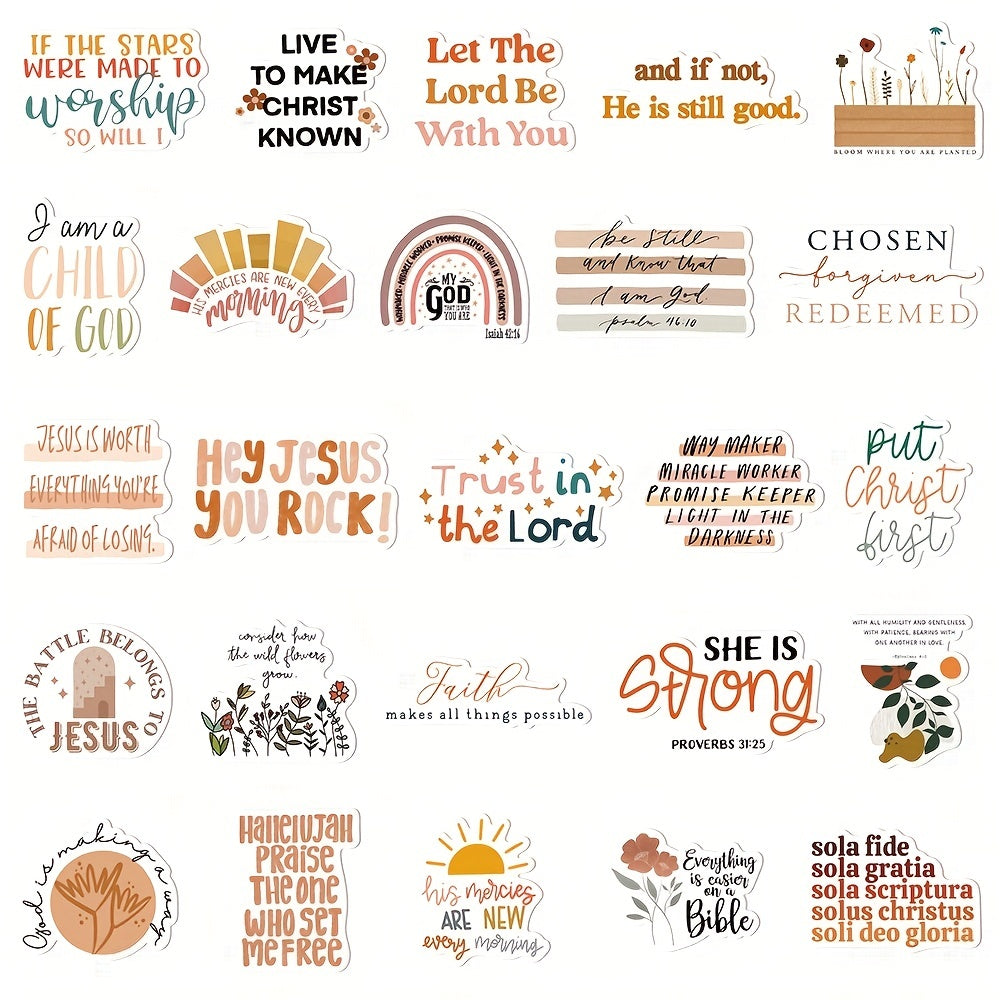 50pcs Bohemian Bible Waterproof Stickers for Phone Laptop