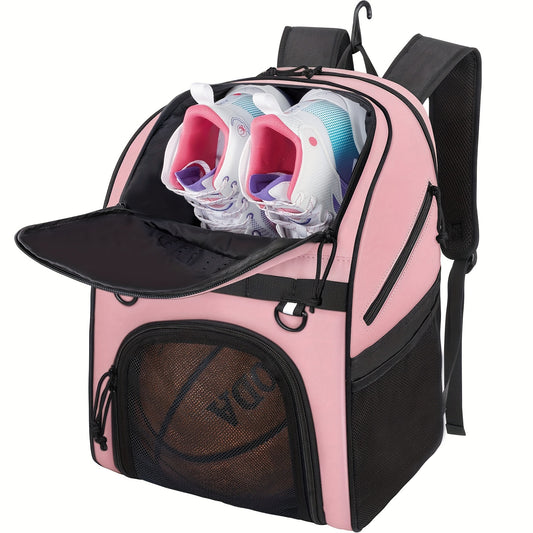 Large Capacity Basketball Backpack with Ball and Shoe Compartment