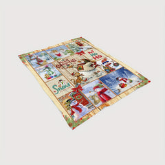 Christmas Snowman Flannel Blanket Lightweight Warm Soft Comfort for Travel Campi