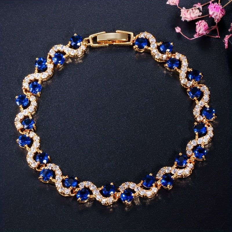 Colorful Zircon Chain Bracelet - Men's Gift for Women