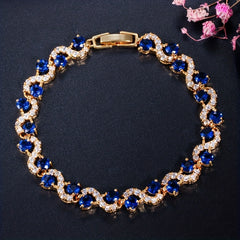Colorful Zircon Chain Bracelet - Men's Gift for Women