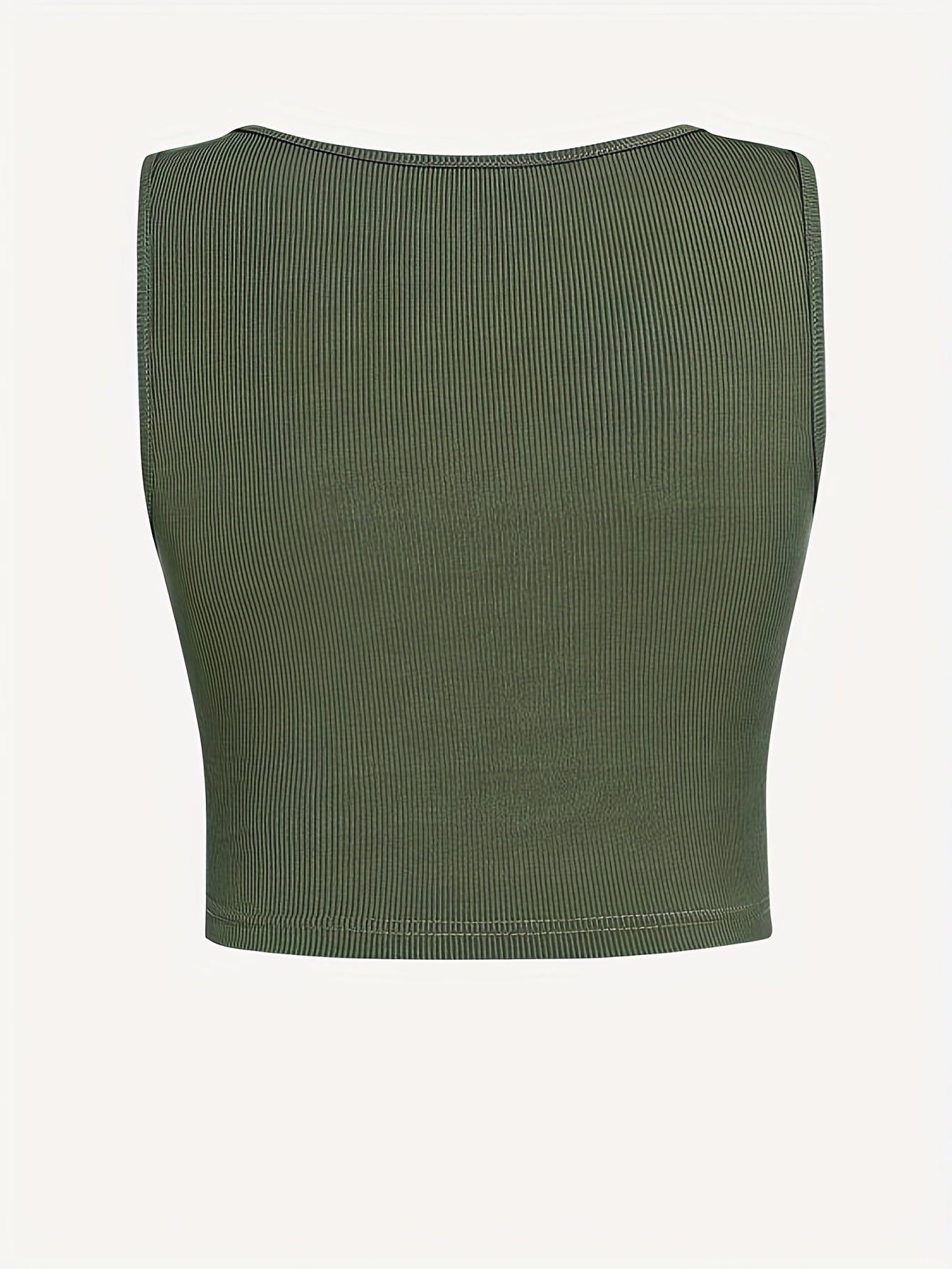 Sexy V Neck Twist Front Tank Top Sleeveless Solid