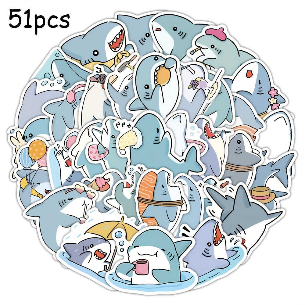51 Whimsical Gray Shark Stickers Vinyl Decals for Laptops