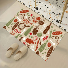 Cartoon Area Rug Hand painted Pattern Floor Mat Machine Washable Carpet