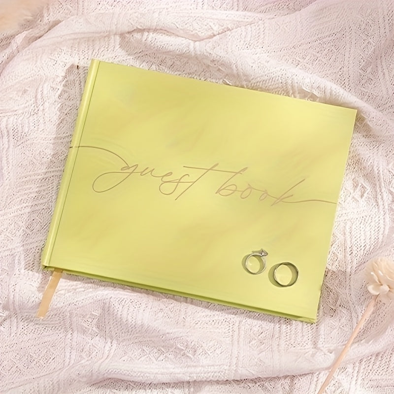 Wedding Guest Book With Pen & Sign Golden Foil Lettering Hardcover Palaroid