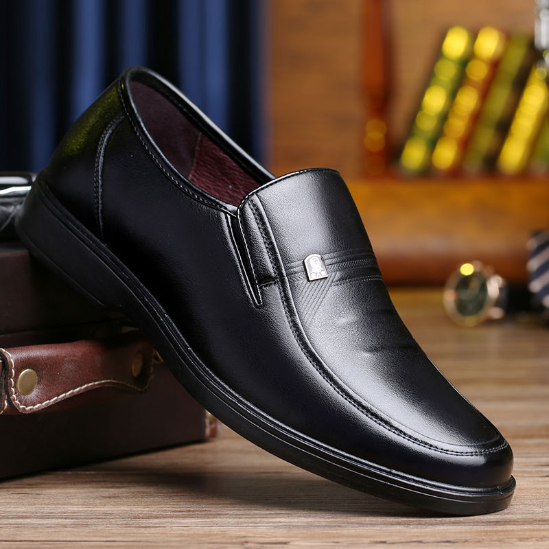 LAORENTOU Men's Leather Slip On Oxford Shoes