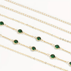 Vintage Green Crystal Waist Chain Metal Belly Girdle Women