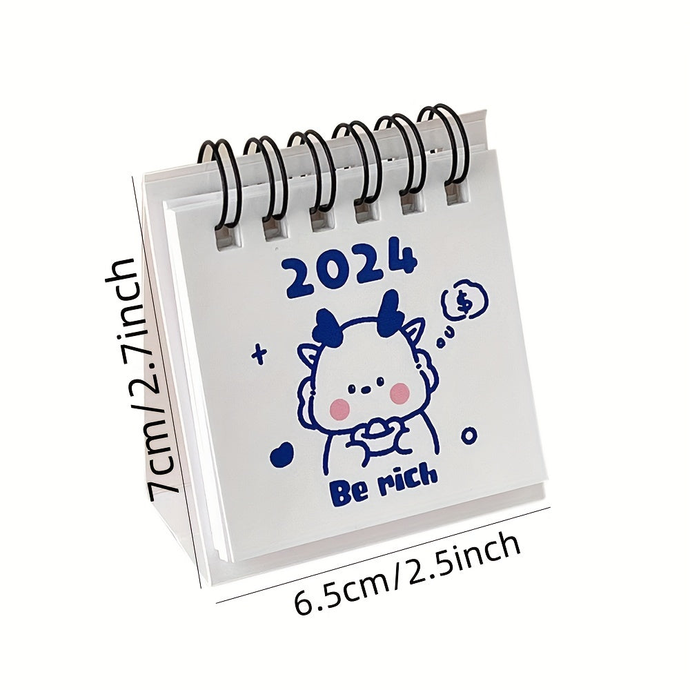 Cartoon Mini Desk Calendar - Student Self-discipline Punch Card Calendar