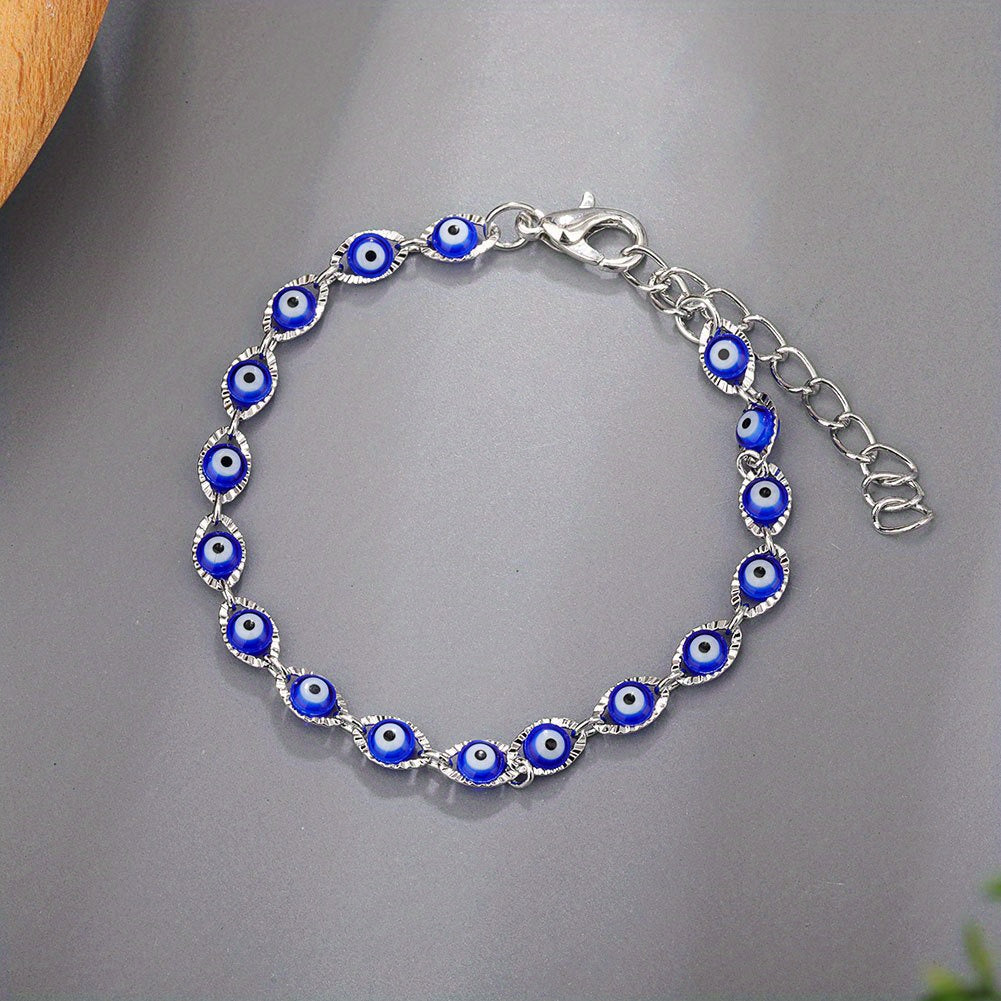 Multicolor Devil's Eye Beads Resin Bracelet