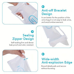 4pcs 700ML Portable Camping Urinal Bags Emergency Toilet Use