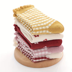 Girls Socks 5 Pairs Thin Soft Breathable Socks