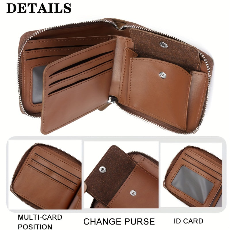 WEIXIER Men's Clutch Bag Retro Small Business Handbag Zipper Wallet