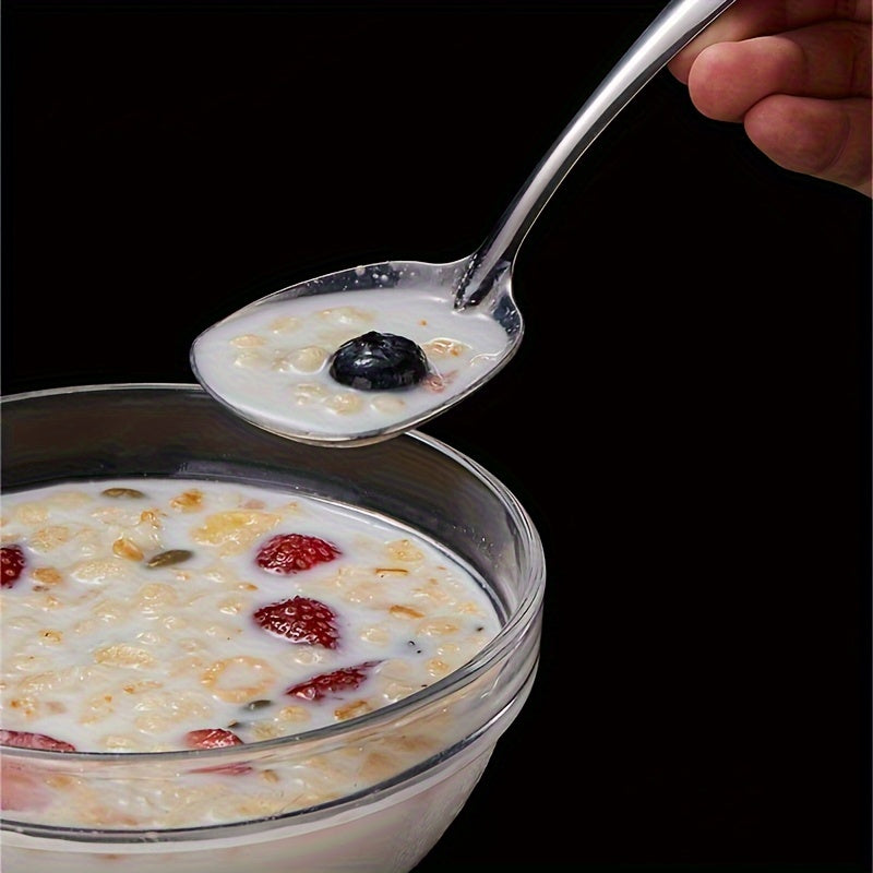 12pcs Stainless Steel Dessert Spoons Set - Mirror Polished Ice Cream Scoop