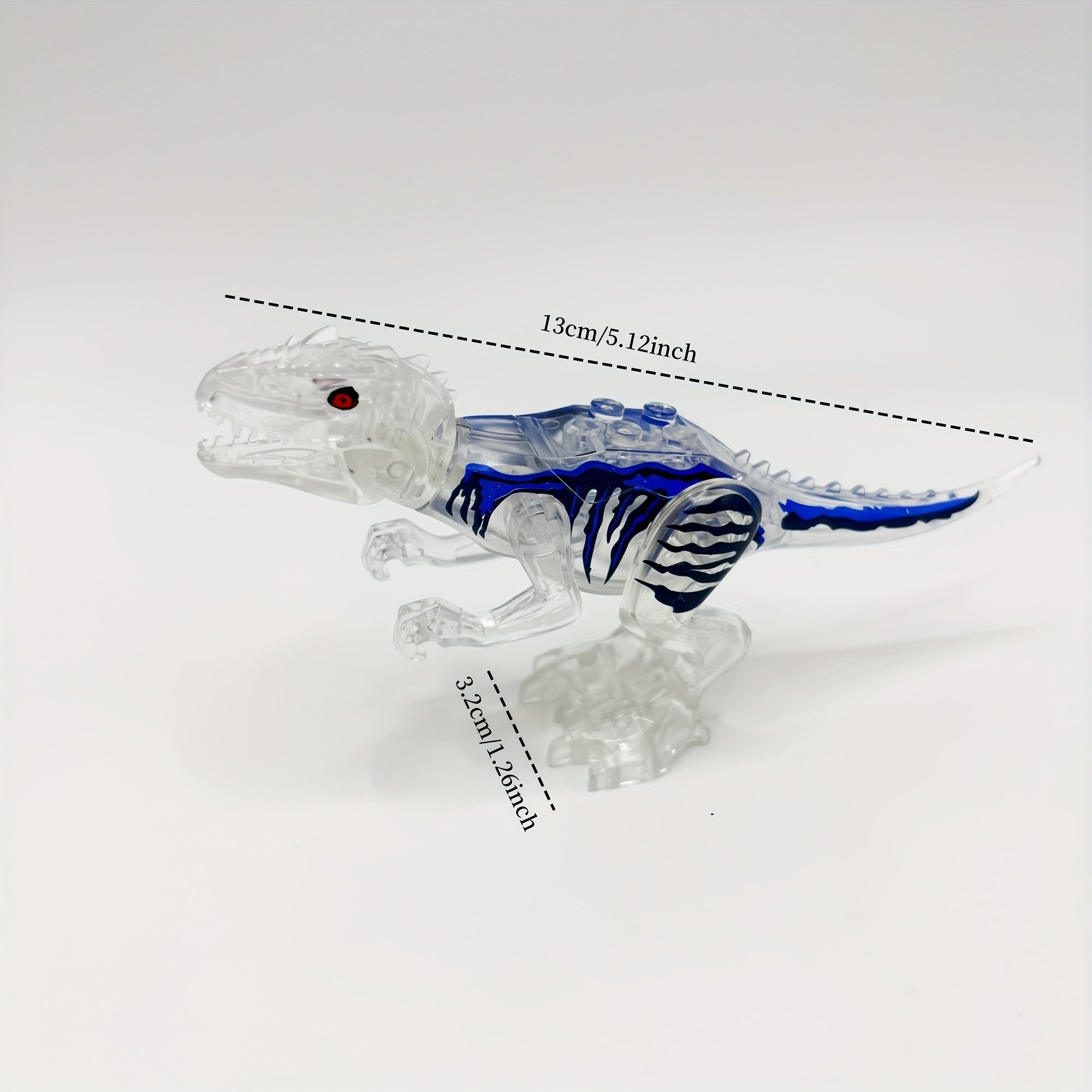 6pcs Dinosaur Collectible Toys Set, Variety of Styles, Transparent ABS Material