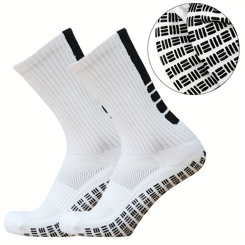 3 Pairs Striped Soccer Socks - Breathable, Sweat Absorbing, Non-slip