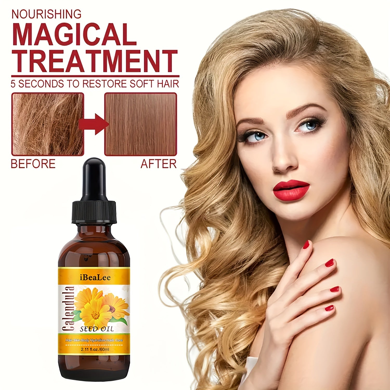 Calendula Hair Essential 100% Pure Natural Undiluted with Glass Dropper