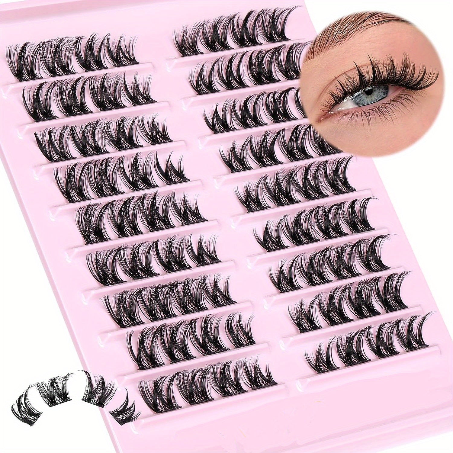 DIY Cluster False Eyelashes Natural 3D Style Lashes Extension