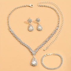 Water Drop Rhinestone Jewelry Set