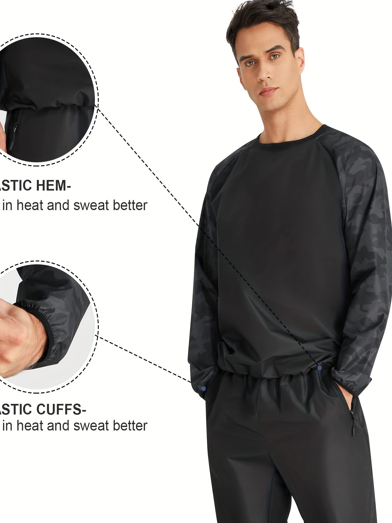 Men's Sauna Suit Sweat Shirt for Weight Loss Training Workout