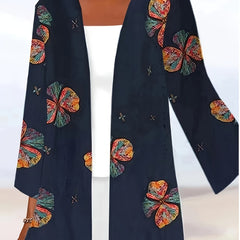  Shamrock Print Long Sleeve Cardigan