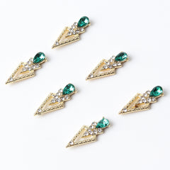 Triangle Nail Charms Rhinestones Alloy Nail Gem Accessories