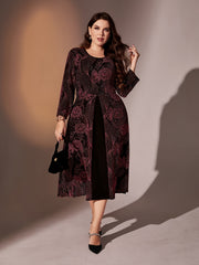  Glitter Floral Print Maxi Dress