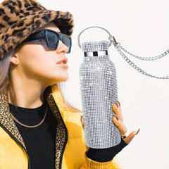 500ml Bling Stainless Steel Insulated Water Bottle 18oz Vacuum Flask