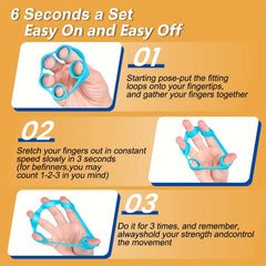 6pcs Silicone Finger Trainer Finger Pull Ring Finger Exerciser
