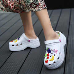 Women's Fruit Platform Clogs Chunky Heel Anti-skid Shoes