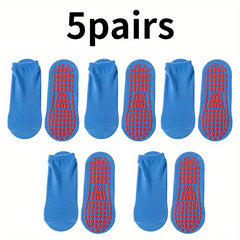 5 Pairs Comfy Crew Socks Breathable Non slip Women's Stockings