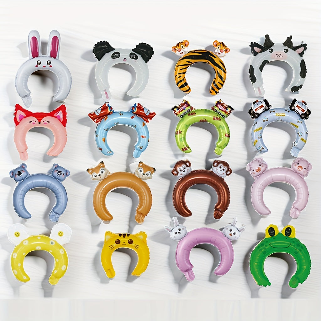 10pcs Mixed Cartoon Headdress Balloons Animal Shape Kindergarten Gift