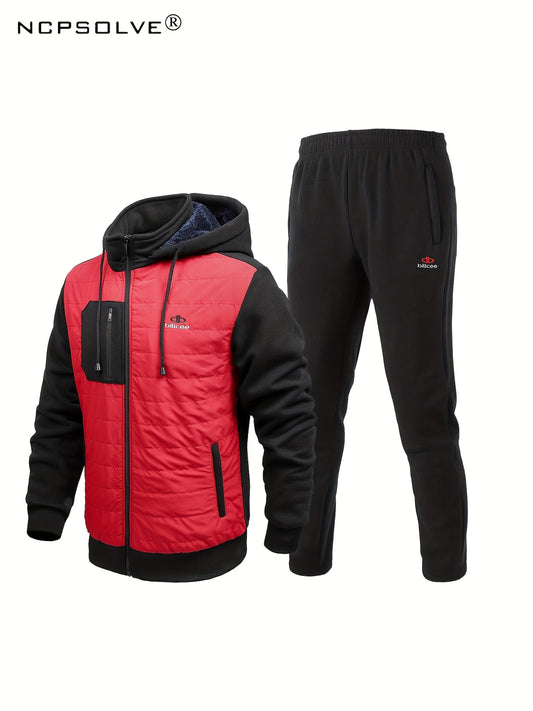 Men's Thermal Sports Suit with Hooded Jacket & Pants