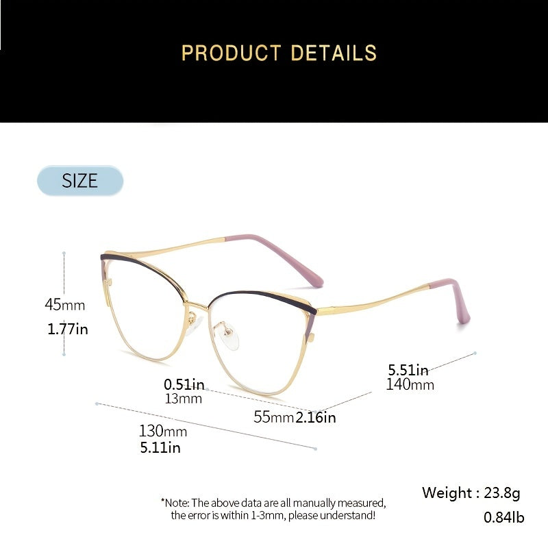 Women Cat Eye Glasses Frame Stylish Clear Lens Eyewear