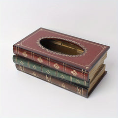 Vintage European Style Book Tissue Box Home Desktop Storage