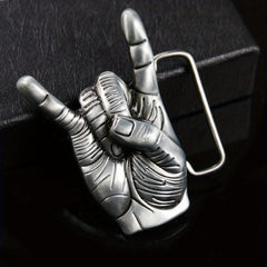 Metal Rock Love Gesture Belt Buckle for Men