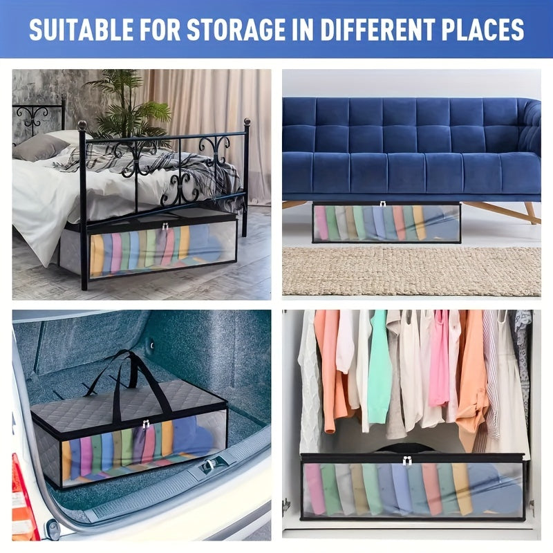 Large Capacity Under Bed Storage Bag with Handles & Visible Window - Space Saver