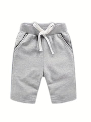 Boys' Casual Drawstring Cropped Pants for Sports Running