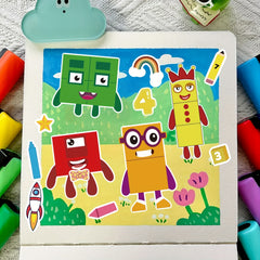 8pcs 16pcs DIY Cartoon Expression Building Block Stickers