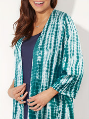  Tie Dye Long Sleeve Open Front Cardigan