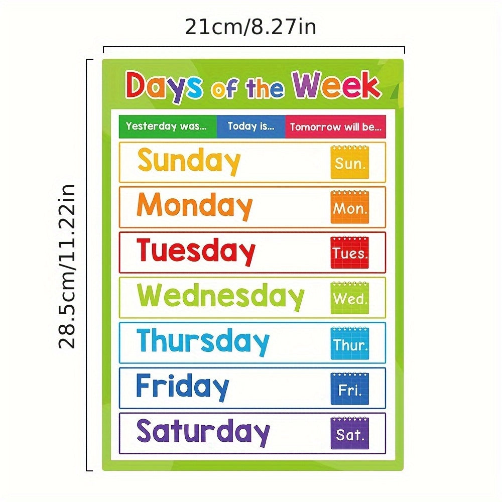 19pcs Educational Learning Charts Set for Classroom Decorations & Teaching Aids
