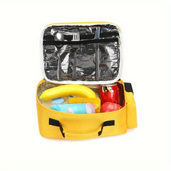 Yellow School Bus Printed Thermal Bag for Picnic School Trips