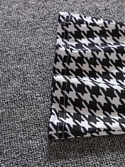 Girl's Houndstooth 2pcs Peplum Shirt & Pants Set