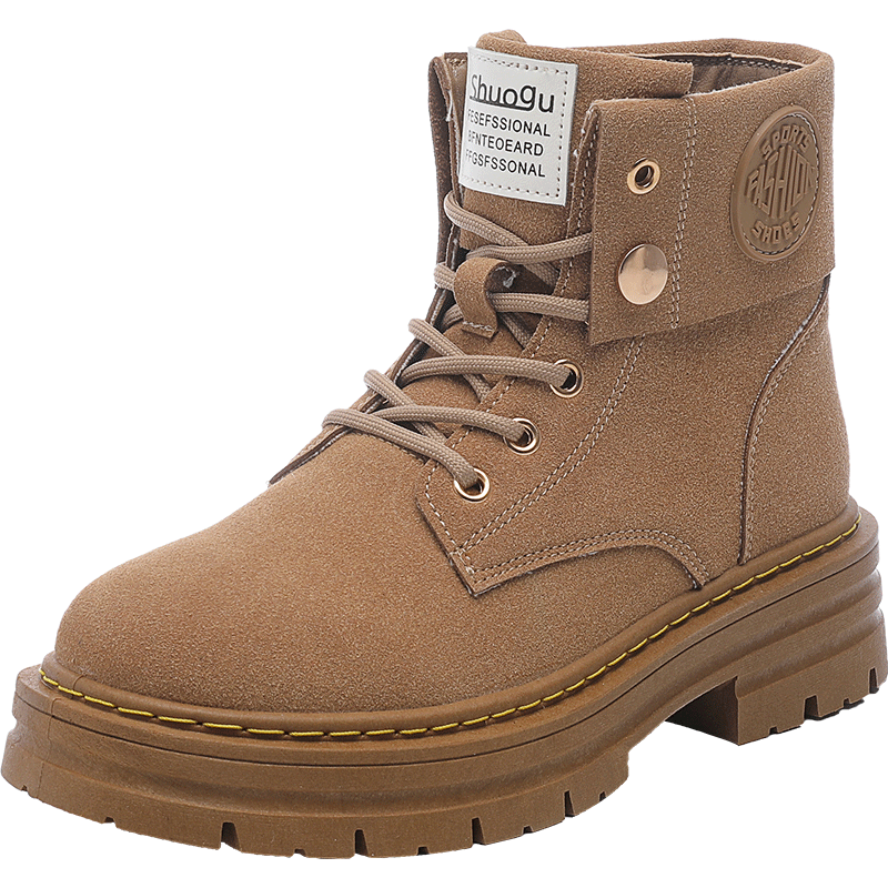 Platform Lace Up Combat Boots Zipper Women's Footwear