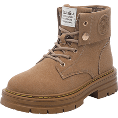 Platform Lace Up Combat Boots Zipper Women's Footwear